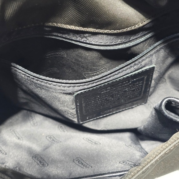 Coach Brown/Gray Nylon Leather Trim Shoulder Bag Purse Handbag Designer - Picture 12 of 14